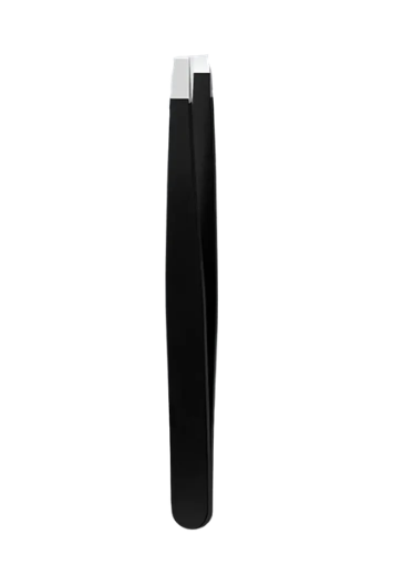 Stainless Steel Black Eyebrow Tweezer with Slant and Flat Point Beauty Tools for Eyelash Tweezer & Ingrown Hair Removal