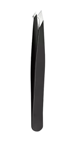 Stainless Steel Black Eyebrow Tweezer with Slant and Flat Point Beauty Tools for Eyelash Tweezer & Ingrown Hair Removal