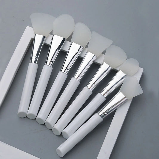 7Pcs Silicone Facial Mask Brush Face Skin Care Soft-Headed DIY Mud Film Adjusting Brush Inclined Tail Apply Face Beauty Tools