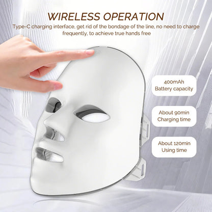 7 Colors Photon Facial LED Mask Red Light Anti-Wrinkle Rejuvenation Skin Care LED Face Mask Beauty SPA Ance Repair Skin Brighten
